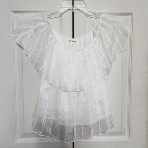 Womens White Ruffled Miami Top